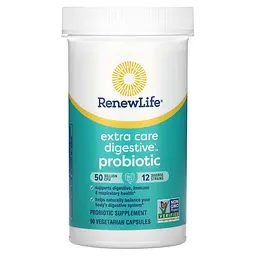 Пробіотик Renew Life Extra Care Digestive Probiotic 50 млрд КУО 90 вегетаріанських капсул - мініатюра 2