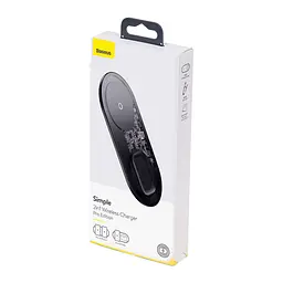Зарядне бездротове подвійне BASEUS Simple 2in1 Wireless Charger Pro Edition For Phones + Pod (WXJK-C01) - мініатюра 3