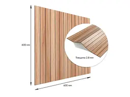 Покриття вінілове самоклеюче 3D рейки STICKER WALL 600*600*2,8мм Тік золотистий SW-00002203 - мініатюра 4
