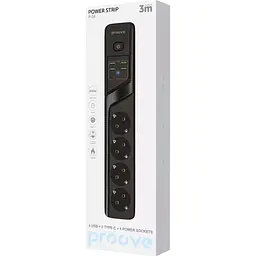 Мережевий фільтр Proove Power Strip P-04 3м (PSP442430001) [151660] - мініатюра 6