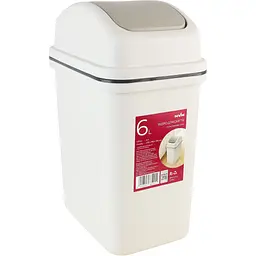 Відро для сміття MBM My Home з кришкою 6 л сіре (BIN-12 6L GRAY) - мініатюра 2