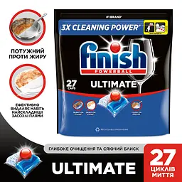 Засіб для миття посуду в посудомийних машинах Finish Ultimate 27 капсул - мініатюра 2