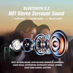 Бездротові навушники DUVOSS Bluetooth з 4 мікрофонами ENC - мініатюра 2