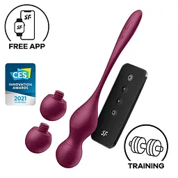 Вагінальні кульки Satisfyer Love Birds Vary, 22.2 бордовий - мініатюра 2