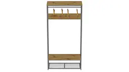Вішалка модульна підлогова Ferrum-decor Треліс 15 180x90x38 сірий ДСП Дуб Артізан 16мм (FRD-104375) - мініатюра 4