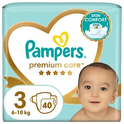 Підгузки Pampers Premium Care 3 (6-10 кг), 40 шт.