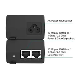 Інжектор 2,5G PoE+ TP-Link POE260S - мініатюра 3