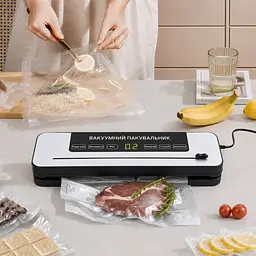 Вакуумний пакувальник для харчових продуктів Vacuum Sealer 120 Вт домашній автоматичний вакууматор Білий 88472 - мініатюра 3