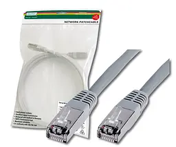 Патч-корд САТ 5e SF-UTP 15м AWG 26/7 Cu PVC сірий Digitus teh0018375