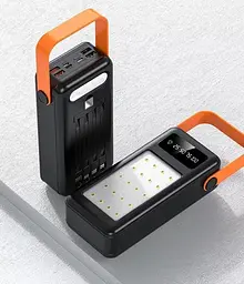 Портативний зовнішній акумулятор Power Bank Bilintong 30000mAh + ліхтарик Чорний - мініатюра 6