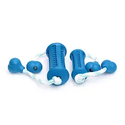 Іграшка для закладки ласощів з мотузкою Derby Rubber Dog Chew Toy Stick, Small Синій - мініатюра 4