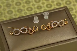 Сережки кафи Xuping Jewelry розпис 2.8 см золотисті