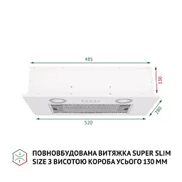 Витяжка повновбудована Perfelli BI 5252 WH 700 LED - мініатюра 2
