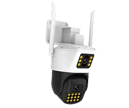 Бездротова WiFi IP камера відеоспостереження вулична поворотна 2 незалежні об'єктиви 3MPx+3MPx з віддаленим доступом онлайн в режимі реального часу ICSEE PTZ UKC A23 - мініатюра 5