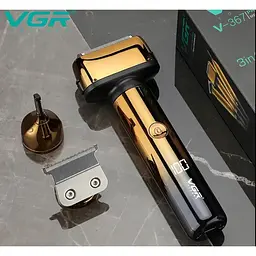 Бритва-тример VGR V-367 3 в 1 для стрижки волосся та бороди - мініатюра 3
