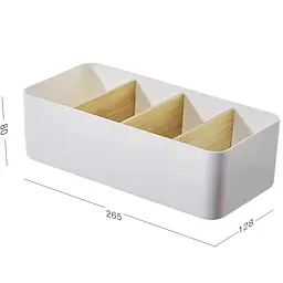 Органайзер для дрібниць МВМ My Home Scandinavia 26.5х12.8х8 см білий (FH-41 WHITE/WOOD) - мініатюра 2