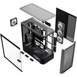 Корпус Modecom VOLCANO AQ400 ARGB MIDI SIDE LCD 6,2”, 4x120mm fans BLACK без БЖ ATX - мініатюра 10