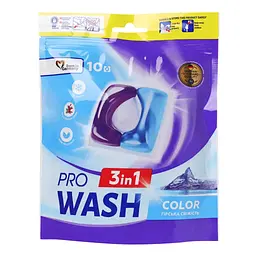Капсули для прання Pro Wash Color Гірська свіжість 10 шт. (4823128002277) - мініатюра 2