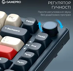 Механічна ігрова клавіатура GamePro MK-266-BL Asgard Yord Keychron Super Red Switch Bluetooth 5.2/2.4 ГГц/USB Blue - мініатюра 16