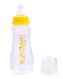 Пляшечка для годування Baby Team, ергономічної форми з силіконової соскою, 250 мл, жовтий (1412_желтая) - мініатюра 2