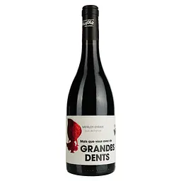 Вино Mais Que Vous Avez De Grandes Dents Merlot Syrah Rouge IGP Pays D'Oc, червоне, сухе, 0,75 л