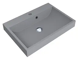 Умивальник Miraggio VARNA 600 GRAY (0000448) Mirasoft, Матовий, Накладний/Врізний, Сірий