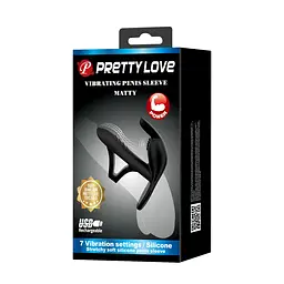 Насадка на пеніс Pretty Love Matty 10.5 см (чорний) - мініатюра 10