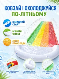 Дитяча водна гірка доріжка 480×76 см з розпиленням води та надувним бортиком (49676149) - мініатюра 2