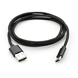 Дата кабель USB 2.0 AM to USB-C 1.0m nylon black Vinga (VCPDCTCNB1BK) - мініатюра 5