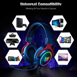Ігрові навушники Onikuma X10 Gaming with LED чорно-сріблясті - мініатюра 8