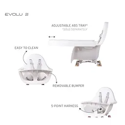 Стілець для годування Childhome Evolu 2 з бампером білий (CHEVOCHNW) - мініатюра 11