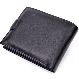 Горизонтальний чоловічий гаманець із натуральної шкіри ST Leather 22443 чорний - мініатюра 2
