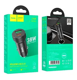 Автомобільний зарядний пристрій Hoco Z49B Level PD38W(1C1A) car charger Чорний - мініатюра 2