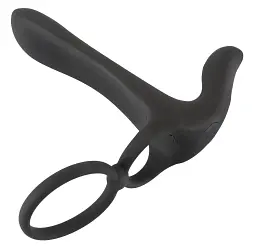 Насадка на пеніс Black Velvets Couple Vibrator, 14 см (чорний) - мініатюра 4