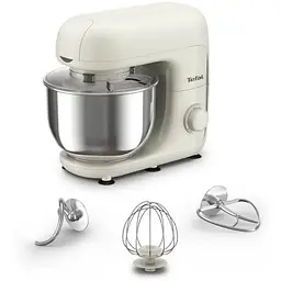 Міксер планетарний Tefal Bake Essential 800 Вт насадки-3, чаша-нерж., метал, 4.8л, білий
