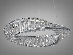 Люстра стельова LED Diasha 548/400CH, 45W, хром, діаметр 36 см, висота 95 см, сучасний стиль для дому