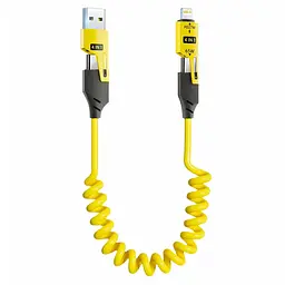 Кабель XON SmartCable Type-C/Type-A - Type-C/Lightning PD 65W 1.5м MultiLink (SC5ACL6W1Y 4593) Жовтий