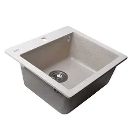 Гранітна мийка Globus Lux AOSTA мигдаль 490x455мм-А0008 - мініатюра 3