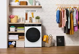 Прально-сушильна машина Gorenje фронтальна 9 (6) кг 1400 A 55см дисплей інвертор Wi-Fi білий - мініатюра 2