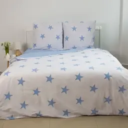 Постільна білизна ТЕП Soft Dreams Morning Star Blue 70x70 двоспальна бязь біла - мініатюра 2