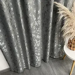 Льняні мармурові штори графітового кольору 2шт. 150х270 на тасьмі ALBO pbe0052405 - мініатюра 4