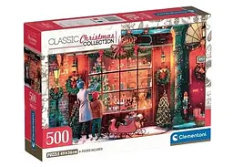 Пазл Clementoni Classic Christmas Collection: Різдвяні вітрини магазинів (Classic Christmas Collection - Christmas Shop Windows Puzzle - 500 pcs.), 500 ел. (35567)