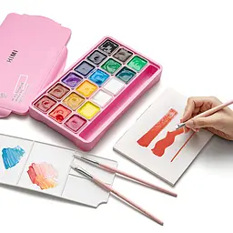 Набір пензлів HIMI 3 шт. круглий, плоский, овальний, Pink Edition