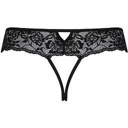 Мереживні стрінги з доступом Passion Senia Thong Black S/M - мініатюра 6
