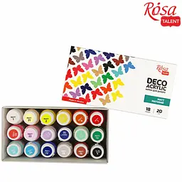 Набір акрилових фарб для декору матовий 18×20 мл ROSA Talent (4823098523956) - мініатюра 3