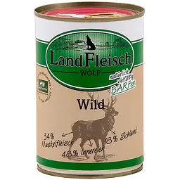 Консерви для собак Landfleisch Dog Wolf Wild з дичиною 400 г