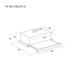 Витяжка кухонна Pyramida TX 60 (750) R IX - мініатюра 4