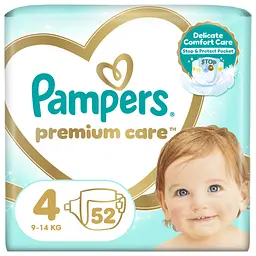 Підгузки Pampers Premium Care Maxi Розмір 4 (9-14 кг) 52 (4015400278818)