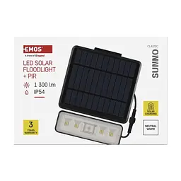 Прожектор EMOS солнечный светодиодный 1300 лм IP54 4000K PIR (ZG112S) - миниатюра 2
