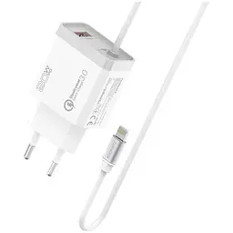 Зарядний пристрій Promate 20W PD Lightning + USB QC3.0 (icharge-pdqc3.white)